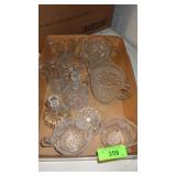 VINTAGE CRUETS, CREAM & SUGAR BOWLS, PITCHER, ETC