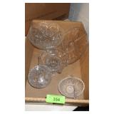 FOOTED COMPOTES, GLASS BASKET, CANDY DISH, RELISH>