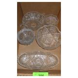 PRESSED GLASS & CRYSTAL SERVING DISHES & BOWLS