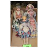 3 VTG DOLLS