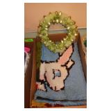 VINTAGE LATCH HOOK RUG / WALL HANGER, HOOKED RUG>>