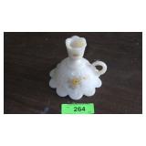 VINTAGE FENTON SATIN GLASS FINGER CANDLE HOLDER>>>
