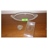 VTG DRESSER TRAY, ACRYLIC JEWELRY BOX, SILVERPLATE