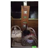 ASST BASKETS & HOME SWEET HOME SIGN