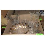 VINTAGE WESTMORELAND? CRYSTAL BOWL, CANDLESTICK>>>