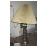 VINTAGE WOODEN LAMP W/ METAL BASE