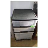 3 DRAWER PLASTIC ROLLING CART
