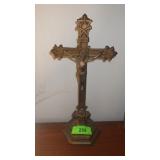 VINTAGE BRASS ALTER CRUCIFIX 14 1/4"