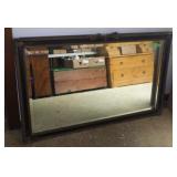 VTG FRAMED BEVELED MIRROR (FRAME HAS DAMAGE - SEE>