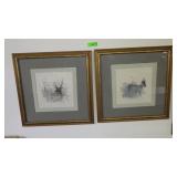 PR. OF MADS STAGE DEER PRINTS 20 1/2 x 20 1/2