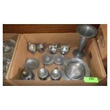 ASST. PEWTER - PLATES, CUPS, CREAM & SUGAR SETS, >