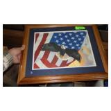FRAMED EAGLE PRINT 20 1/2 x 17