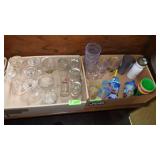 2 BL- STEMWARE, PLASTIC GLASSES, WATER BOTTLES ETC