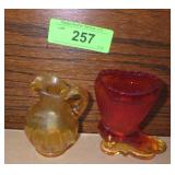 VINTAGE L.E. SMITH CADMIUM GLASS BOOT, CADMIUM>>>>