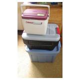 2 STORAGE CONTAINERS, COLEMAN PERSONAL COOLER