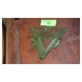 VINTAGE HEISEY ETCHED TRIANGLE DISH
