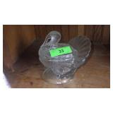 VINTAGE L.E. SMITH GLASS TURKEY COVERED CANDY DISH