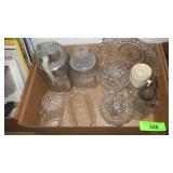 ASST. VINTAGE GLASSWARE & CANDY JARS