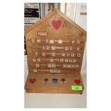 WOODEN CALENDAR 15 x 6 x 21