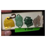 VTG DOG LICENSE TAGS (DOG HEAD, FIRE HYDRANT, ETC