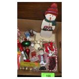 VTG CARVED RIBBON CANDLE, CHRISTMAS ORNAMENTS &>>>