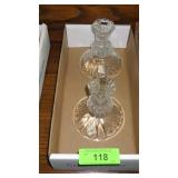 VTG FENTON DAISY AND BUTTON CANDLESTICK HOLDERS