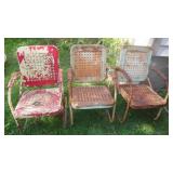 3 RUSTY VINTAGE SPRING CHAIRS