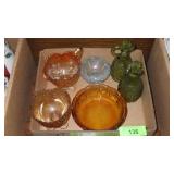 VTG MOSSER? SEASHELL CREAM & SUGAR, FOSTORIA COIN>