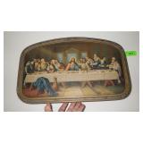 VINTAGE LAST SUPPER FRAMED PRINT 21 1/2 x 13 1/2