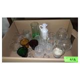 ASST. VOTIVE HOLDERS, CRUET GLASS