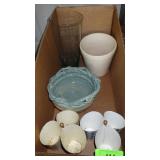 METAL UTENSIL HOLDERS, PLANTERS, VASE