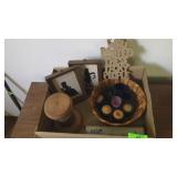 2 SILHOUETTES, STONEWARE SIGN, ASST VOTIVES &>>>