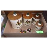 VINTAGE METLOX POPPYTRAIL ROOSTER CANISTERS &>>>