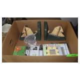 SAILBOAT BOOKENDS, MIKASA FRAME, STAINED GLASS >>>