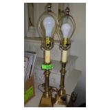 PAIR OF VINTAGE? BRASS LAMPS