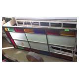 3 VINTAGE STAINED GLASS WINDOWS (2 MISSING PANES)>