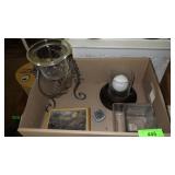 CANDLE HOLDER ON METAL STAND, WOODEN BOX, CANDLE>>