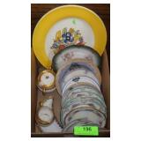 VINTAGE PLATES, CREAM & SUGAR, BONE DISH
