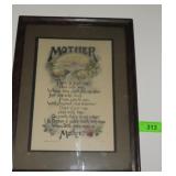 VINTAGE REINTHAL & NEWMAN MOTHERS MOTTO 11 x 15