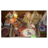 PUMPKIN TUREEN, NEEDLEPOINT WITCH ON BROOM, ASST>>