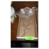 VTG CAMBRIDGE GLASS TRIPLE CANDELABRA, CANDLE>>