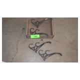 4 VINTAGE METAL COAT HOOKS