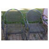 PAIR OF METAL STACKING MESH CHAIRS W/SOME RUST