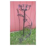 VINTAGE WROUGHT IRON PLANTER HOLDER / STAND >>>