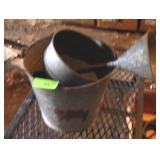 GALVANIZED BUCKET & 2 FUNNELS
