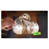 3 VTG MERCURY GLASS OIL LAMP REFLECTORS