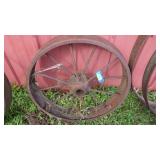 VINTAGE CAST IRON WAGON WHEEL 26"