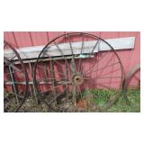 VINTAGE CAST IRON WAGON WHEEL 46"