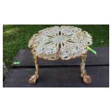 VINTAGE CAST IRON PATIO END TABLE 20 x 20 x 15