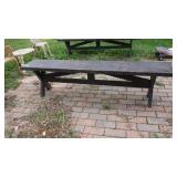 VINTAGE WOODEN BENCH 74  x 12 1/2 x 19